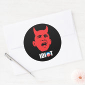 アンチ – オバマのバンパーステッカー – オバマは馬鹿である ラウンドシール (封筒)