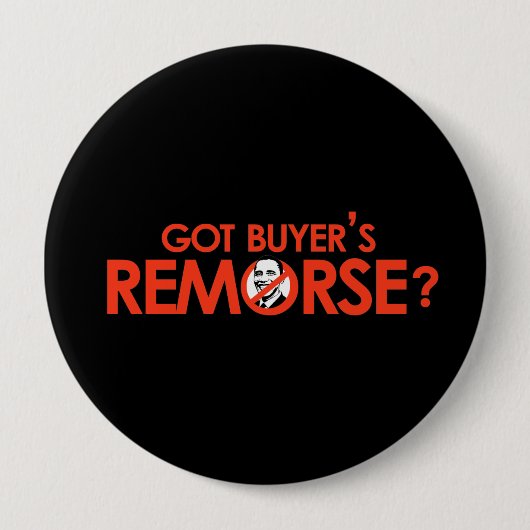 アンチ – オバマバンパーステッカー – 買い手得の後悔 缶バッジ (正面)