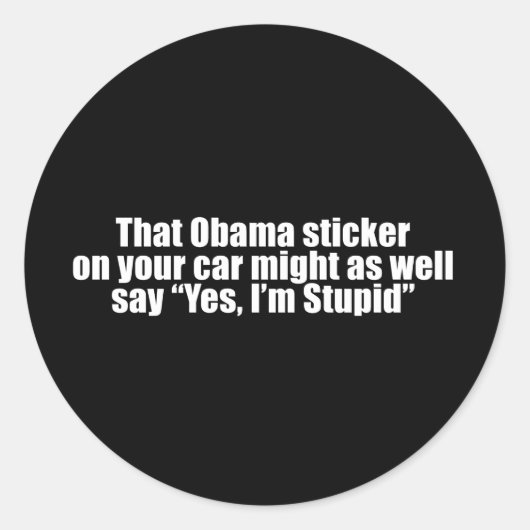アンチ – オバマ – オバマのステッカーも同様に言う ラウンドシール (正面)
