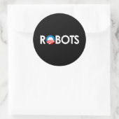 アンチ – オバマ – ロボット白 ラウンドシール (バッグ)