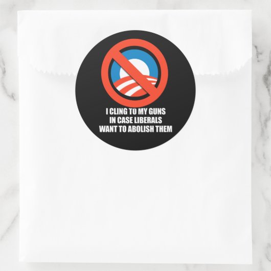 アンチ – オバマ – 私は自由wの場合に私の銃にしがみつく ラウンドシール (バッグ)