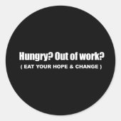 アンチ – オバマ – 飢え食べた – あなたの希望と変化 ラウンドシール (正面)