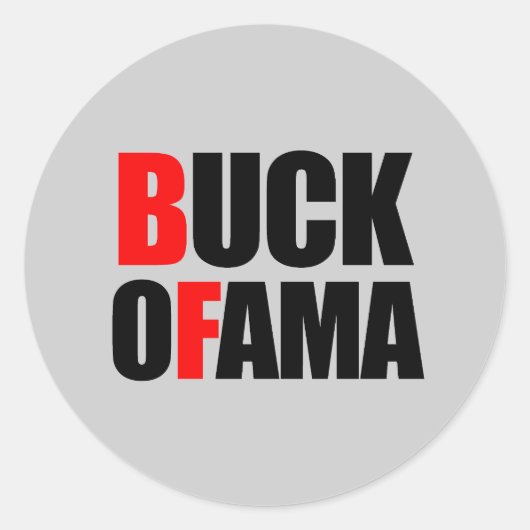 アンチ – オバマ – BUCK OFAMA 2ブラック ラウンドシール (正面)
