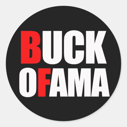 アンチ – オバマ – BUCK OFAMA 2白 ラウンドシール (正面)