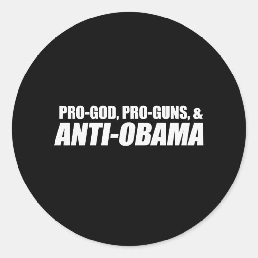 アンチ – オバマ – PRO-GOD PRO-GUNSアンチ – オバマ・バンパースティ ラウンドシール (正面)