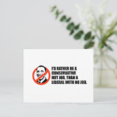 アンチ – オバマTシャツ – ナットのジョブまたはジョブなし ポストカード (スタンド正面)