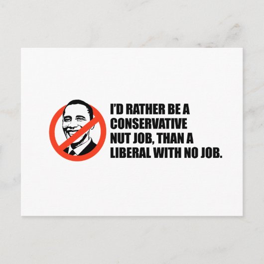 アンチ – オバマTシャツ – ナットのジョブまたはジョブなし ポストカード (正面)