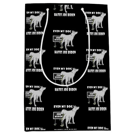 アンチ・ジョー・バイデン氏・マイドッグがバイデン氏の政治的ユーモアを嫌う  ミディアムペーパーバッグ (正面)