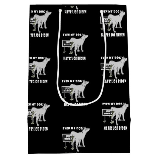 アンチ・ジョー・バイデン氏・マイドッグがバイデン氏の政治的ユーモアを嫌う  ミディアムペーパーバッグ (裏面)