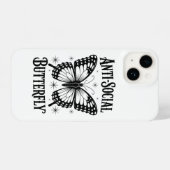 アンチ – ソーシャルバタフライ反社会的な内向的ギフト iPhoneケース (裏面横)