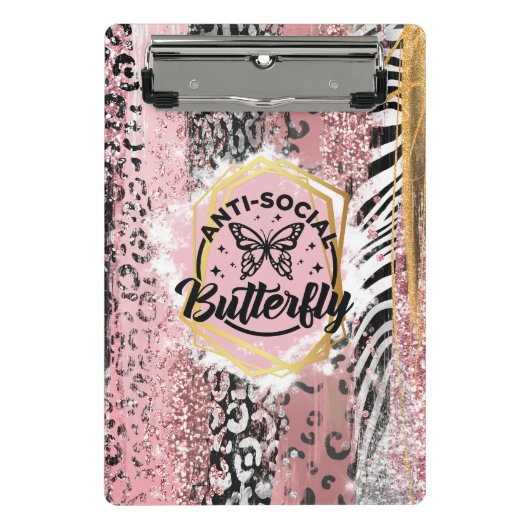 アンチ – ソーシャル蝶ミニクリップボード ミニクリップボード (正面)