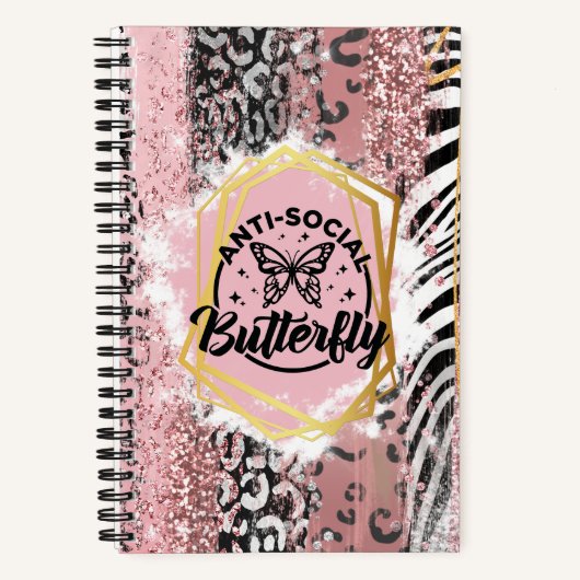 アンチ・ソーシャル・バタフライTo-Doリスト・ノートブック ノートブック (正面)