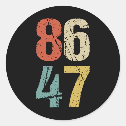 アンチ – トランプ – 86 47 I ラウンドシール (正面)