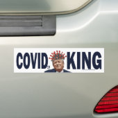 アンチ-トランプCOVIDキングトランプコロナキングをダンプ バンパーステッカー (車上)