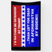 アンチ・バイデン氏・アフガニ離れスタンで死者へ 横断幕 (縦)