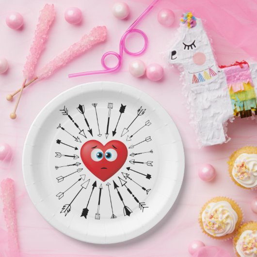 アンチ・バレおもしろいンタイン・デートすること・ラブ・アロー・チェイス ペーパープレート (パーティー)