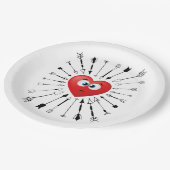 アンチ・バレおもしろいンタイン・デートすること・ラブ・アロー・チェイス ペーパープレート (アングル)