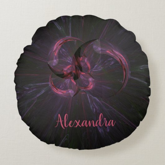 アンチ・バレンタインのゴシック様式のフラクタル・アート ラウンドクッション (正面)