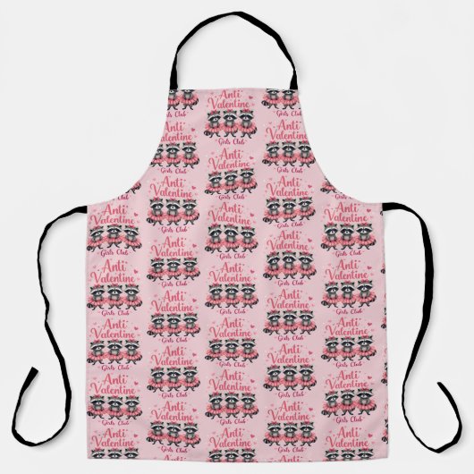 アンチ・バレンタインデーおもしろいアライグマかわいいかわいい エプロン (正面)