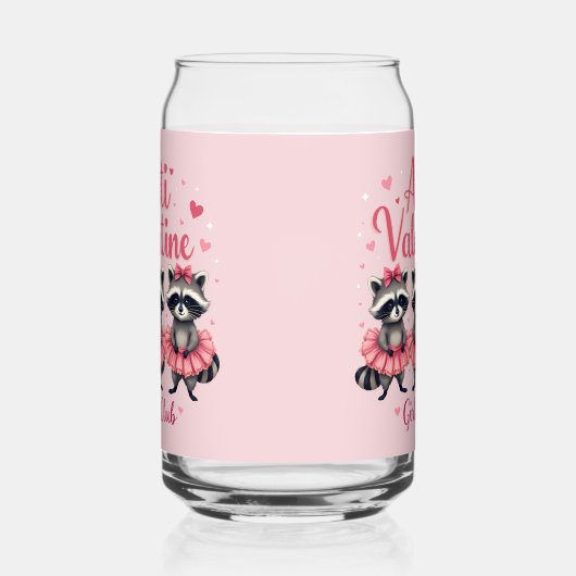 アンチ・バレンタインデーおもしろいアライグマかわいいかわいい ガラス缶 (右)