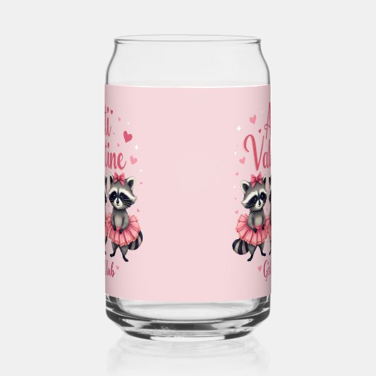 アンチ・バレンタインデーおもしろいアライグマかわいいかわいい ガラス缶 (左)