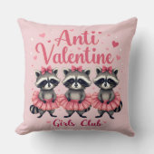 アンチ・バレンタインデーおもしろいアライグマかわいいかわいい クッション (正面)