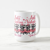 アンチ・バレンタインデーおもしろいアライグマかわいいかわいい コーヒーマグカップ (正面右)