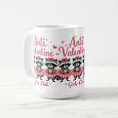 アンチ・バレンタインデーおもしろいアライグマかわいいかわいい コーヒーマグカップ (正面左)