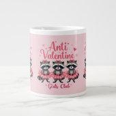 アンチ・バレンタインデーおもしろいアライグマかわいいかわいい ジャンボコーヒーマグカップ (正面)