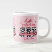 アンチ・バレンタインデーおもしろいアライグマかわいいかわいい ジャンボコーヒーマグカップ (右)