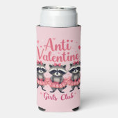 アンチ・バレンタインデーおもしろいアライグマかわいいかわいい スリム缶クーラー (Seltzer裏面)