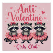 アンチ・バレンタインデーおもしろいアライグマかわいいかわいい ポスター