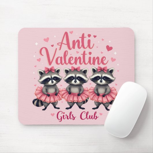 アンチ・バレンタインデーおもしろいアライグマかわいいかわいい マウスパッド (マウス)