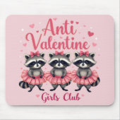 アンチ・バレンタインデーおもしろいアライグマかわいいかわいい マウスパッド (正面)