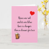 アンチ・バレンタインデーおもしろいビール カード (黄色い花)