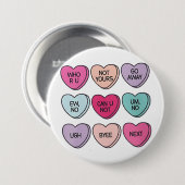 アンチ・バレンタインデーおもしろい独身の認識度 缶バッジ (正面&裏面)