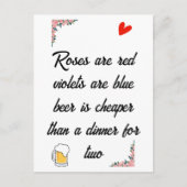 アンチ・バレンタイン・デイ・ビールおもしろカード ポストカード (正面)