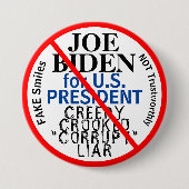 アンチ·民主党のジョー·バイデン氏氏が社長 缶バッジ (正面)