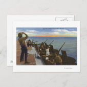 アンチ – 米国空母からの航空機火災 – 米国海軍 ポストカード (正面/裏面)