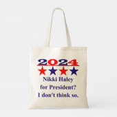 アンチ-Nikki Haley大統領 – 政治引用文 トートバッグ (裏面)