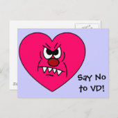 アンチ-VD:バレンタインデー怒ハート顔 シーズンポストカード (正面/裏面)