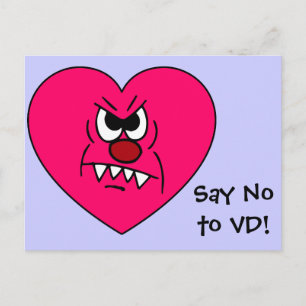 アンチ-VD:バレンタインデー怒ハート顔 シーズンポストカード