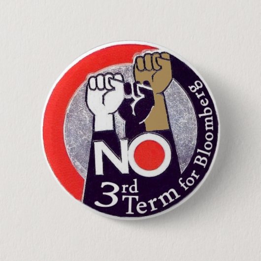 アンチBloomberg Pin 2009 NYの市長 缶バッジ (正面)