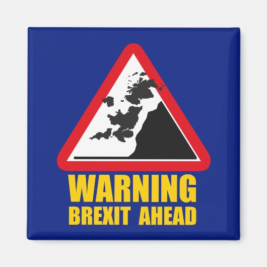 アンチBREXIT、落下するイギリス警告の道路標識: マグネット (正面)