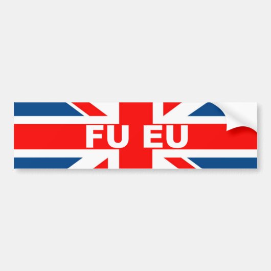 アンチEUイギリスの旗 バンパーステッカー (正面)