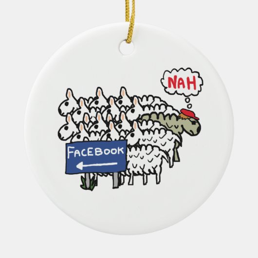 アンチFacebook セラミックオーナメント (正面)