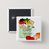 アンチGMO Genticallyによって変更される食糧ボタン 缶バッジ (正面&裏面)