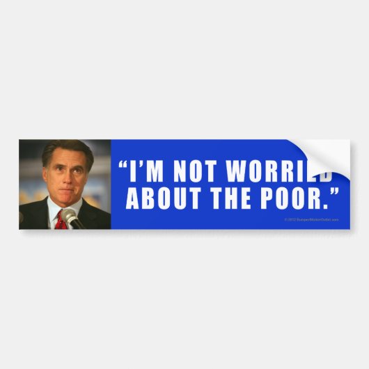 アンチRomneyのステッカーの貧乏人 バンパーステッカー (正面)