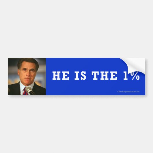 アンチRomney 1% バンパーステッカー (正面)