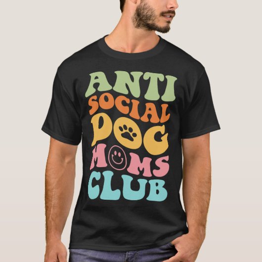 アンチSOCIAL DOG MOMS CLUB on back Tシャツ (正面)